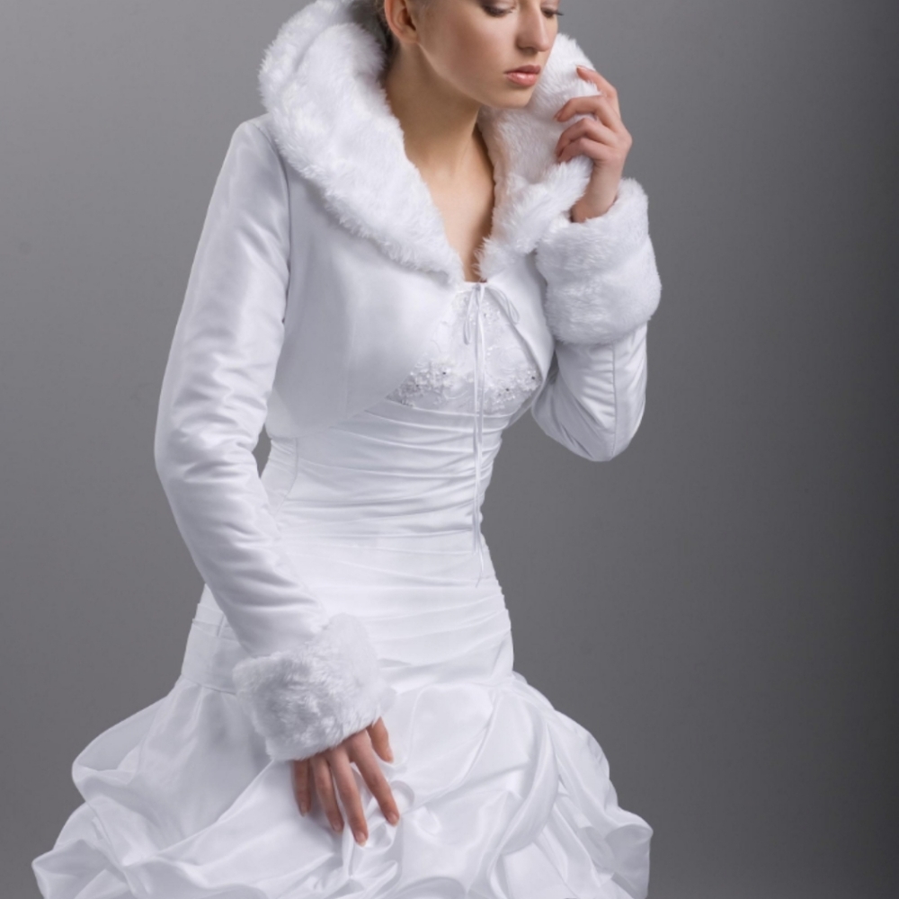 Faux Fur Bridal Bolero Jacket